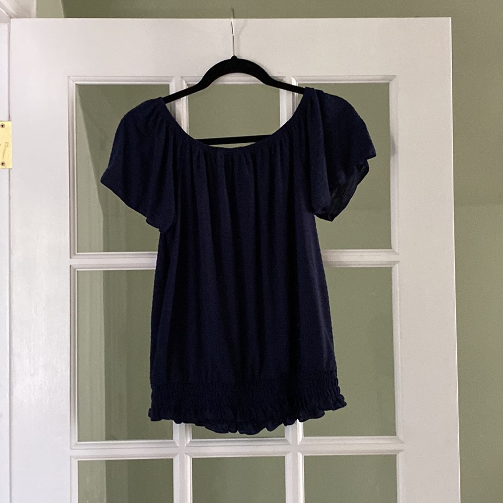 NWT Style & Co Navy “Destination Summer” Top Size Small - Picture 3 of 5